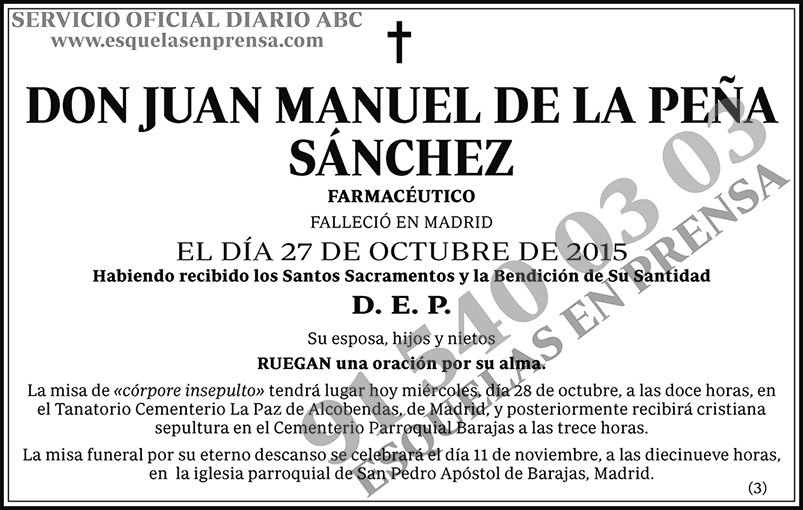 Juan Manuel de la Peña Sánchez